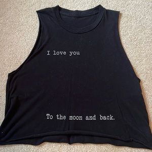 I love you to the moon & back cut off tank
